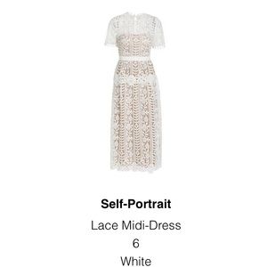 Self portrait white lace midi dress